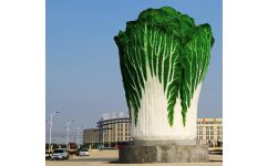 商場雕塑大白菜 百財聚來的藝術象征